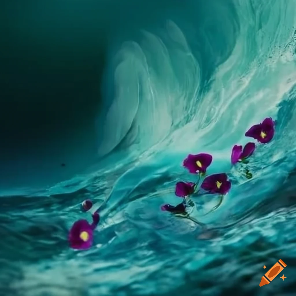 water convolvulus submerged by a wave