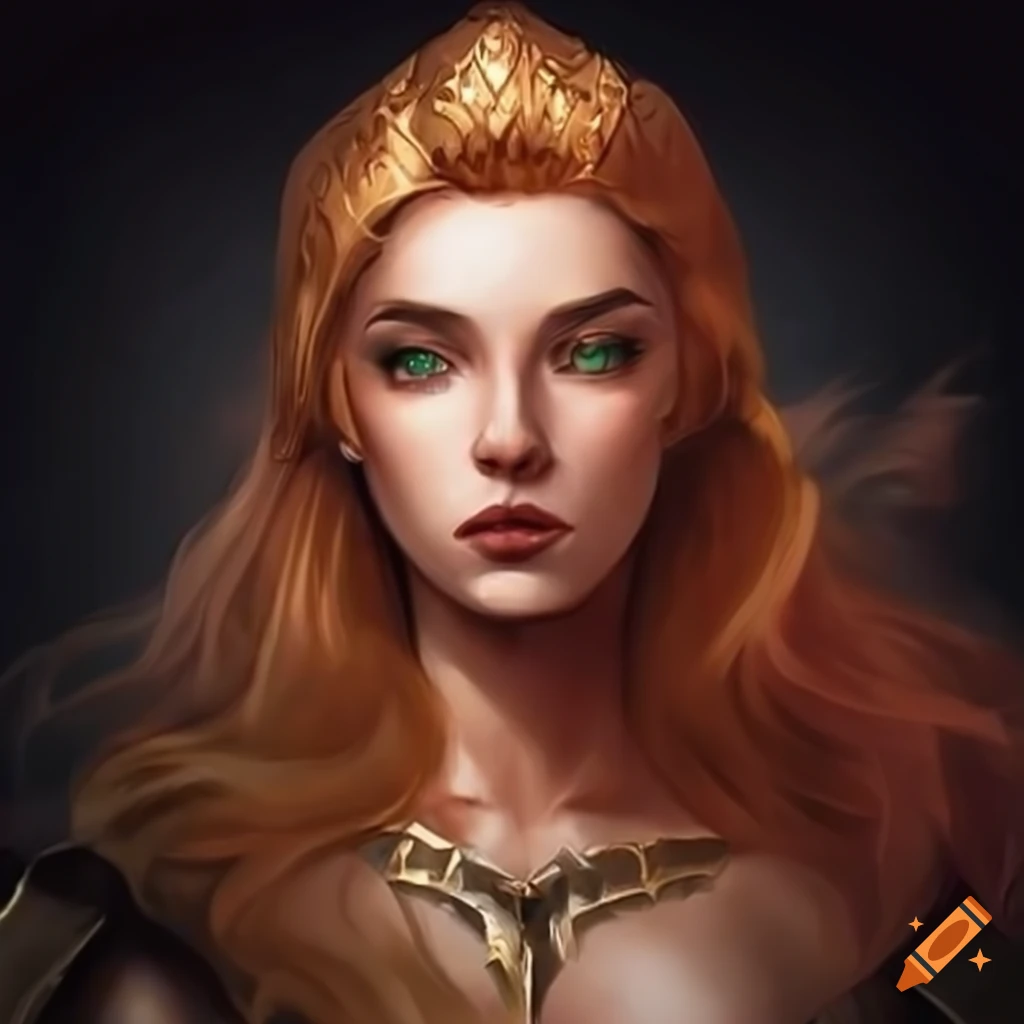 image of an amber-haired warrior queen