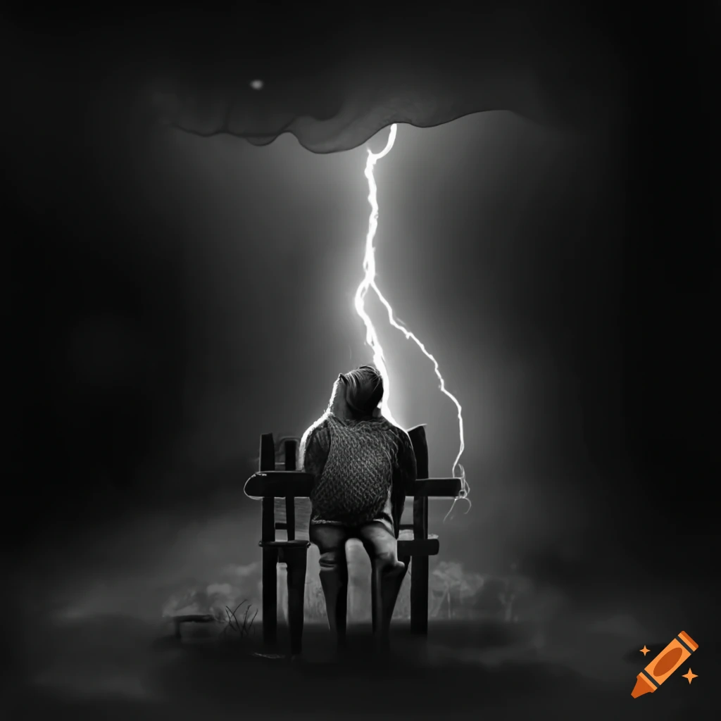 artistic representation of a person crying in the park