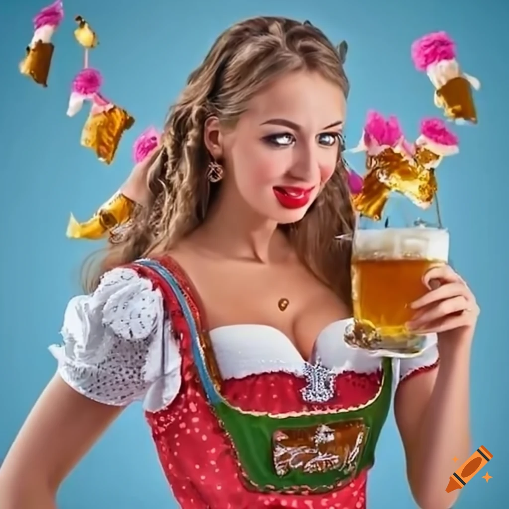 Oktoberfest girl in traditional clothes