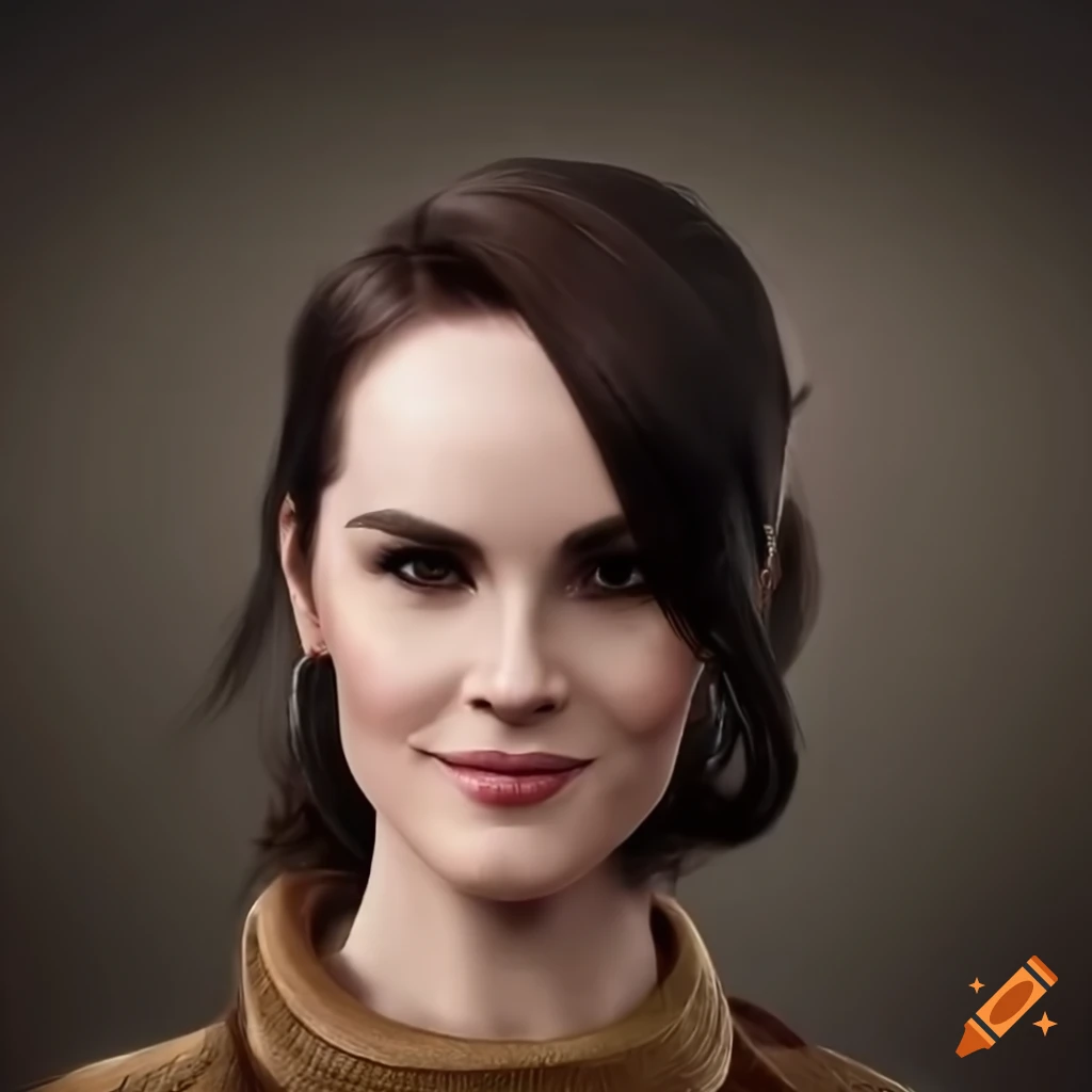 close-up of Michelle Dockery as Selphie in horse riding clothes