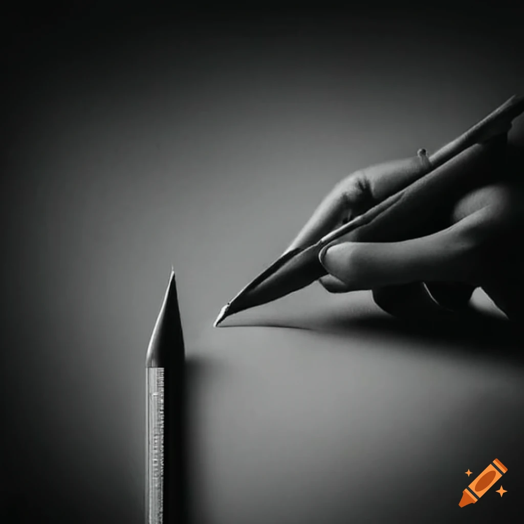 mesmerizing self-drawing artwork in pencil sketch