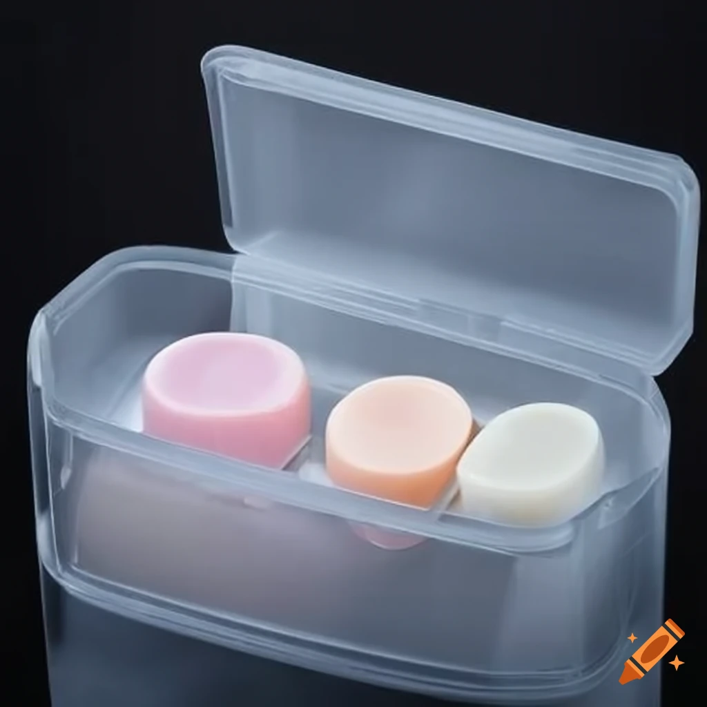 plastic box of soap and shampoo