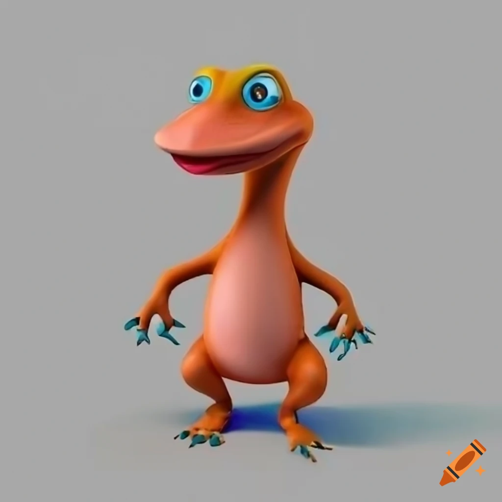 cute 3D cartoon lizard