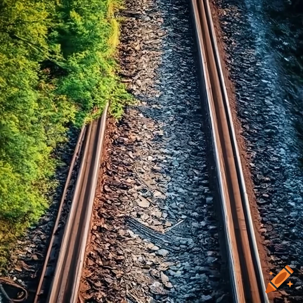 aerial view of railway tracks