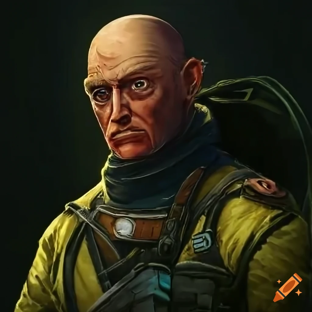 image of a bald engineer in yellow dress working underwater