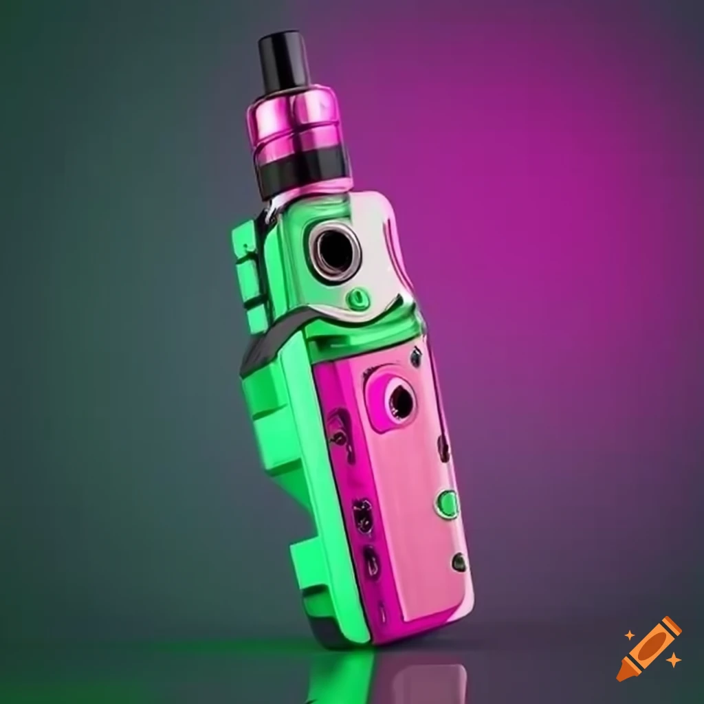 cyberpunk green and pink vape