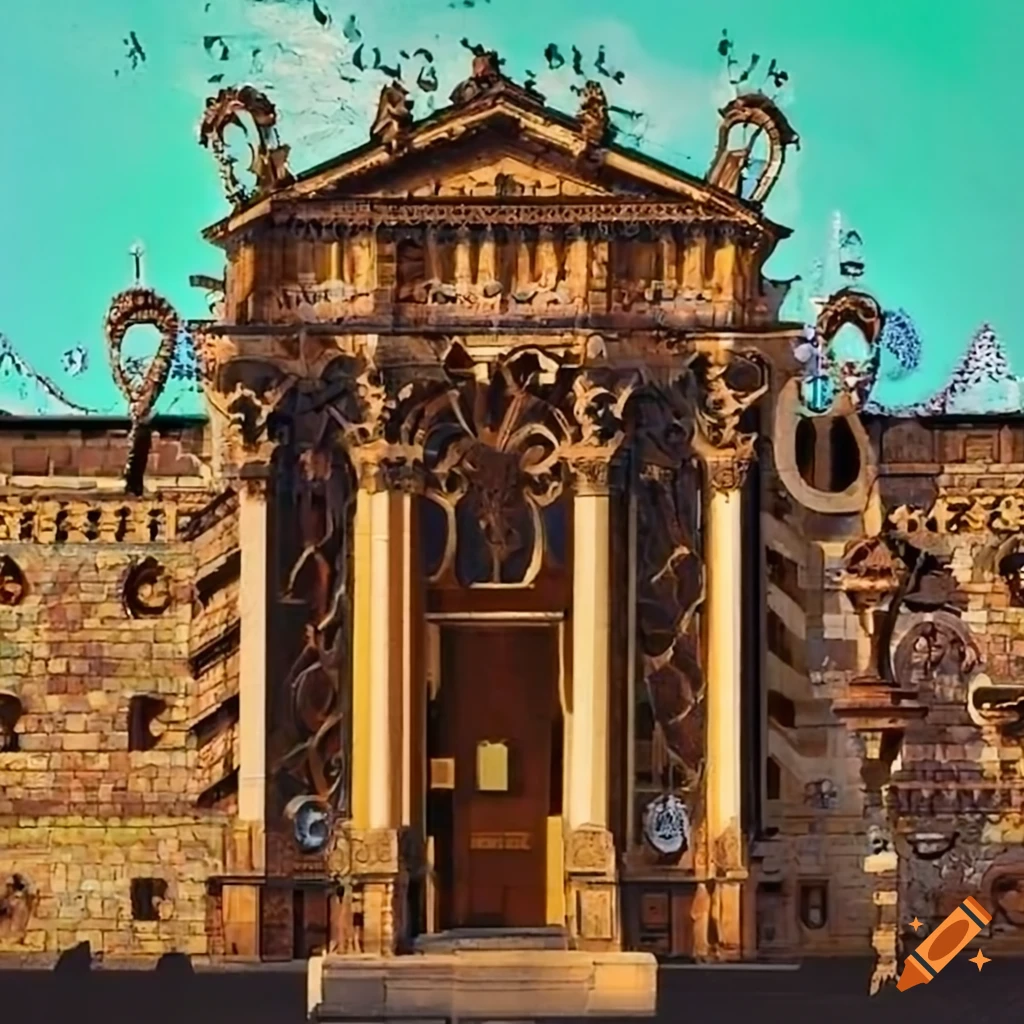 façade with intricate clockwork patterns