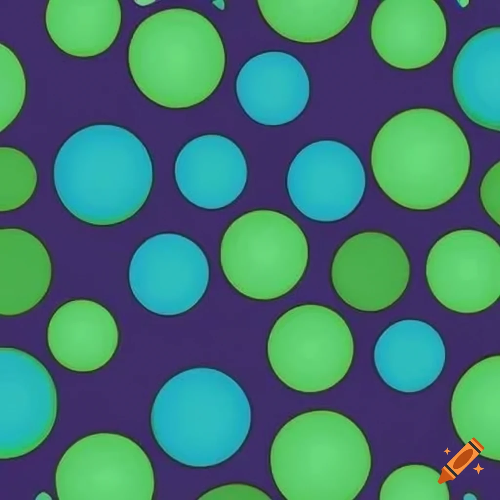 90s style pattern with lime green dots on dark blue background