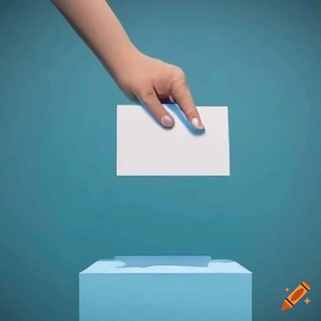 hand placing a voting card into a ballot box