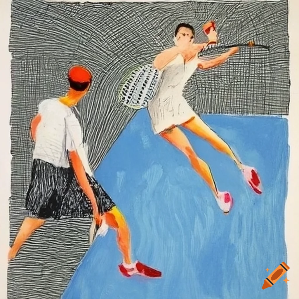 artistic representation of badminton by Georges Braque and David Hockney