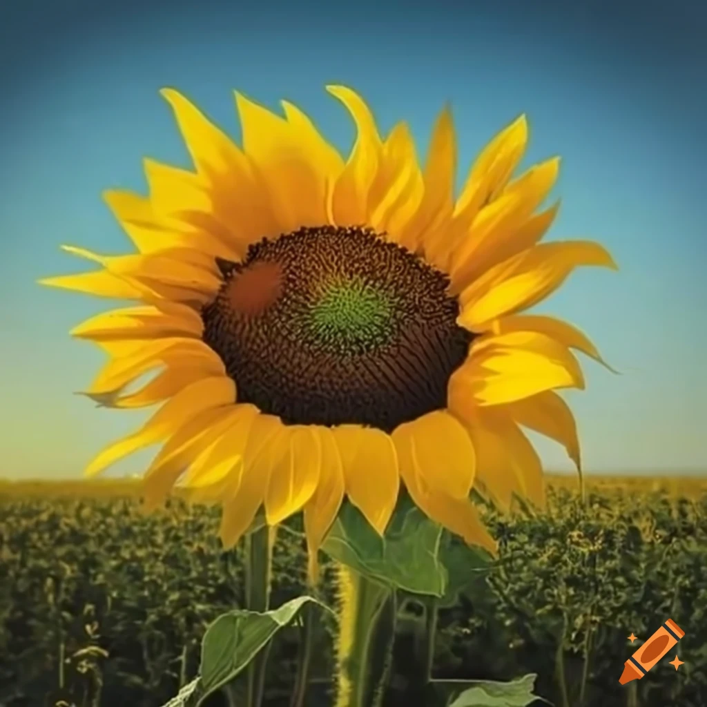 sunflower in a sunny landscape