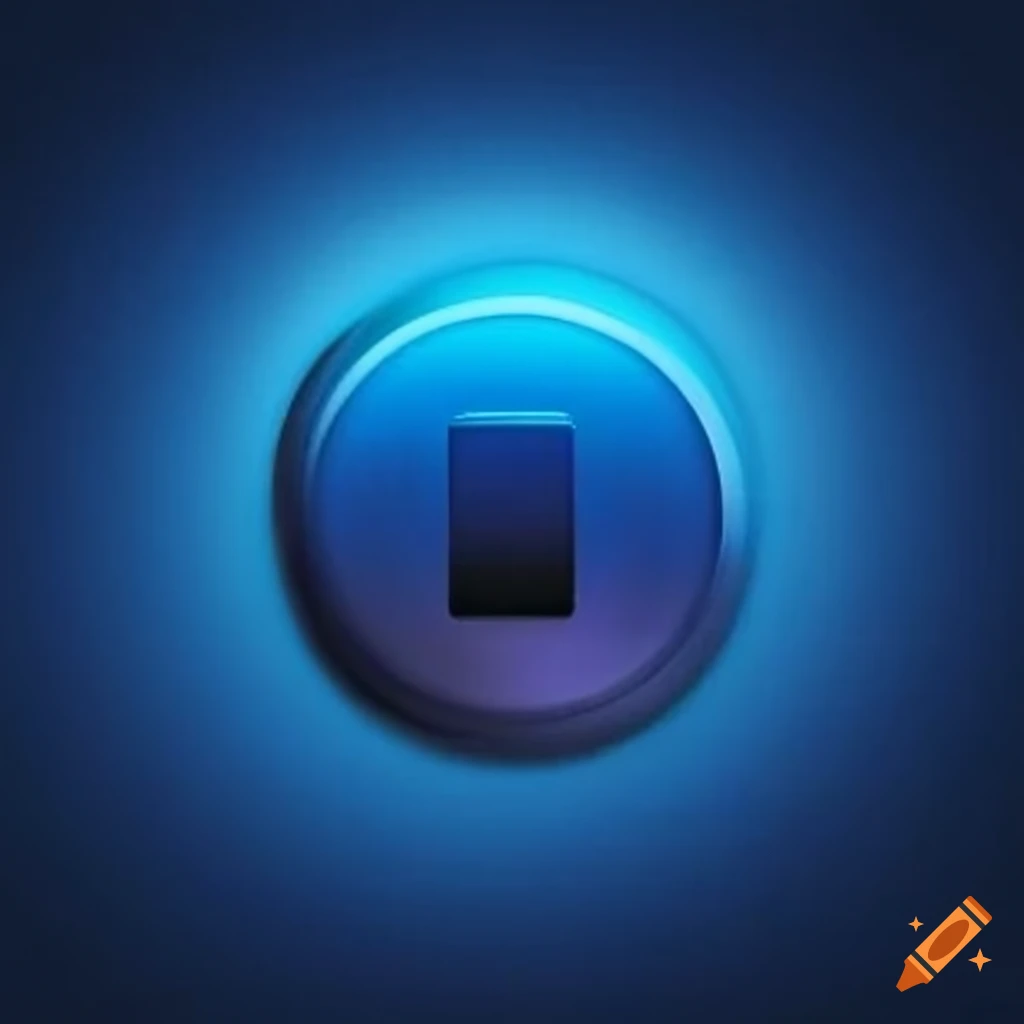 glowing blue elevator button