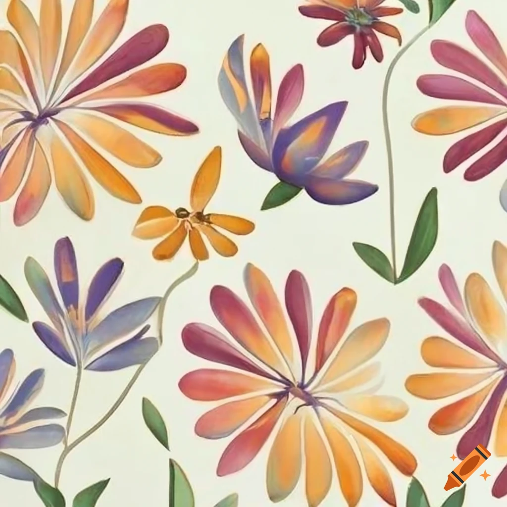 watercolor wildflower pattern tile