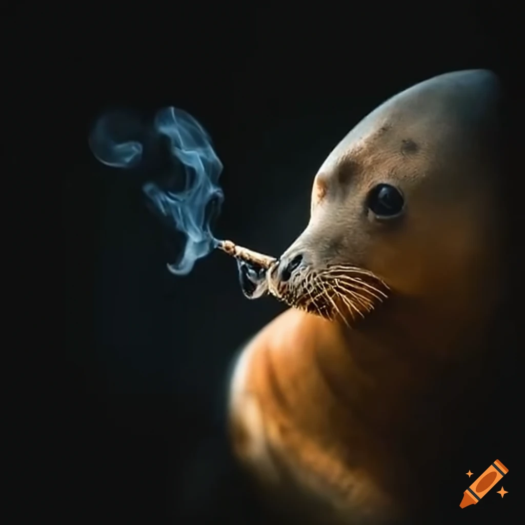 seal smoking a cigar