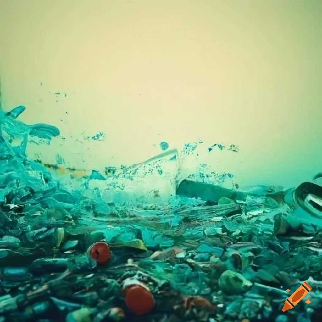 scenic landscape made of bottle scraps