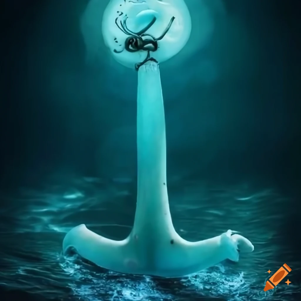 Tim Burton-style anchor in the sea