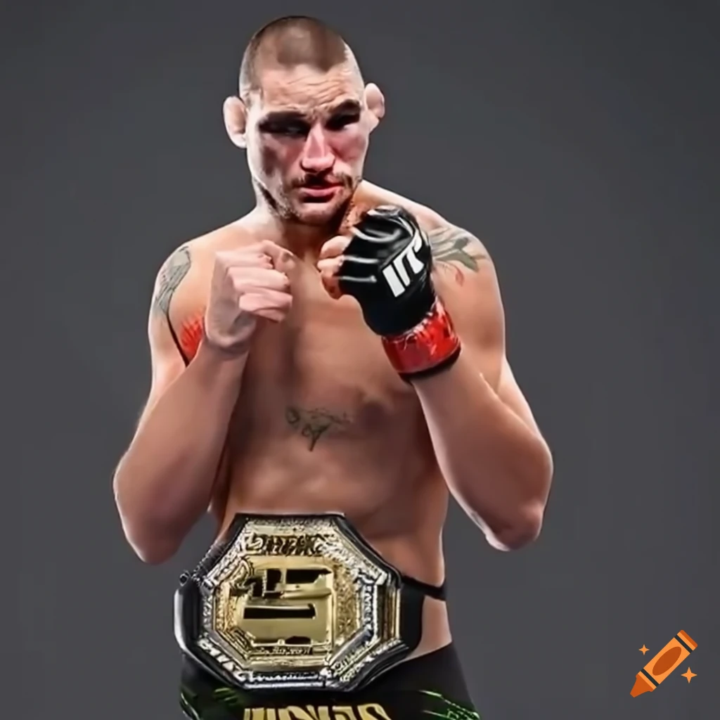 Sean Strickland with UFC belt