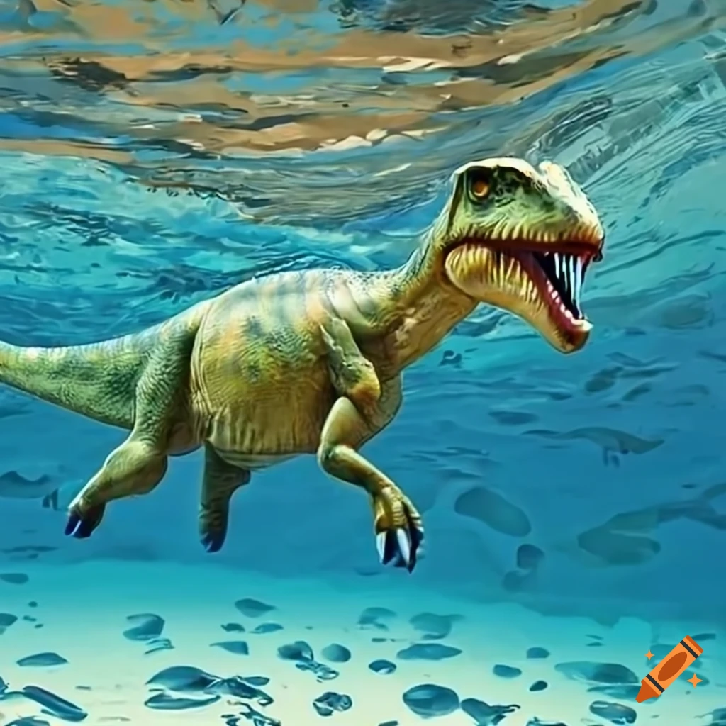 swimming dinosaur