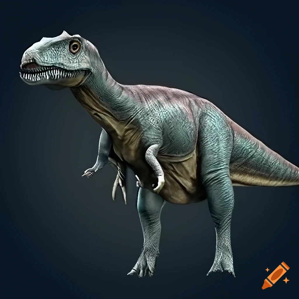 scientifically accurate Hadrosaurus dinosaur in morning light