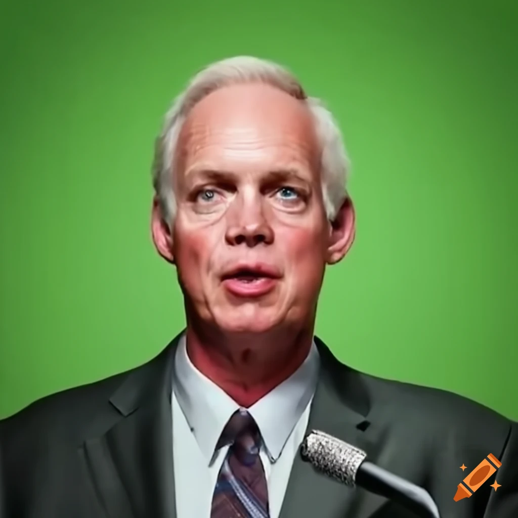 Ron Johnson holding a microphone on green screen