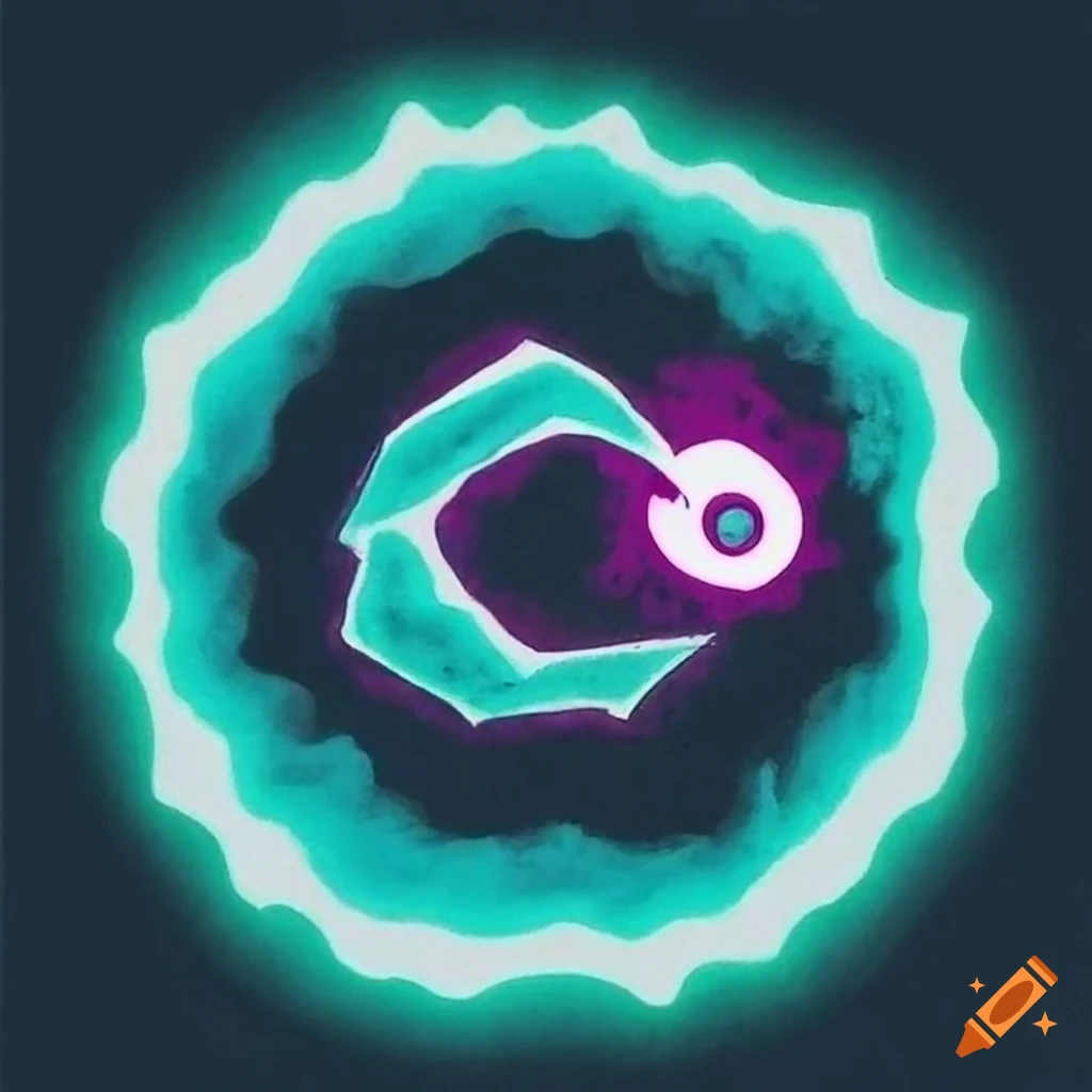 vibrant 90s manga illustration with glowing eye symbol