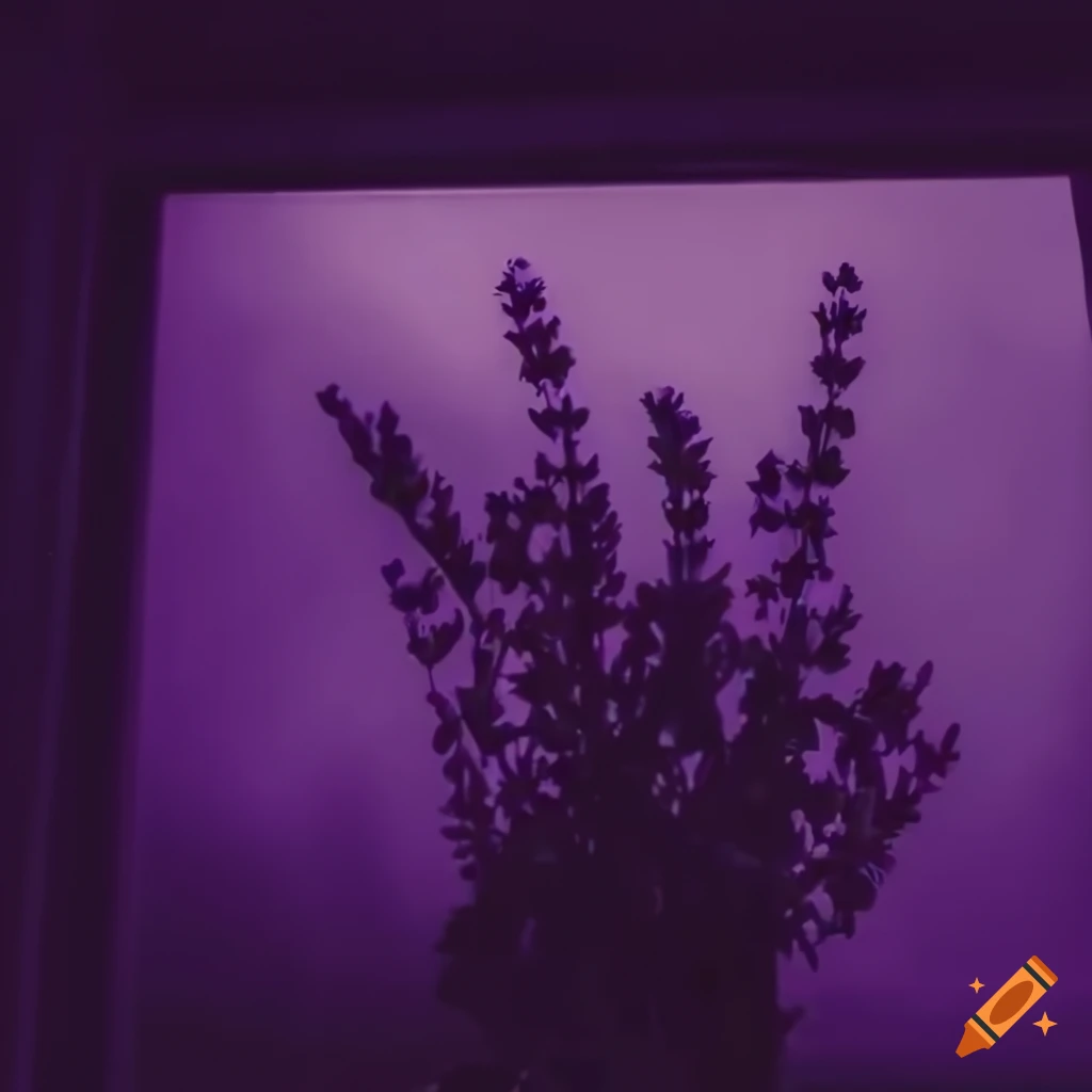 lavender flowers in a pot by a window