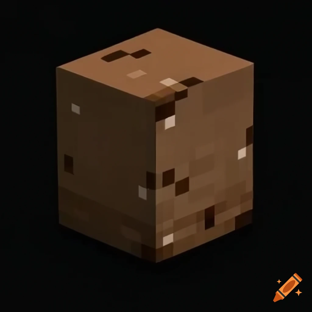 Real-life version of a Minecraft dirt block on Craiyon