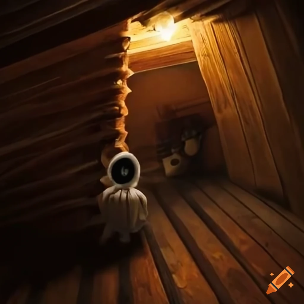 image of a person discovering a mysterious device in an attic