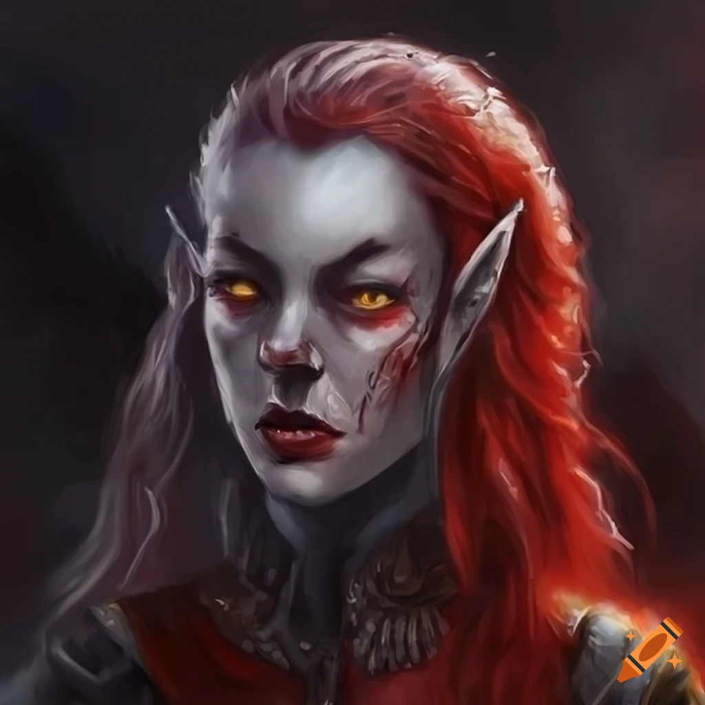 artwork of a dark elf rogue made of ash