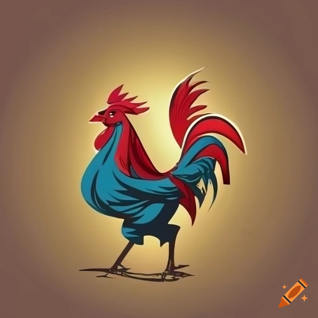 gold rooster logo in one piece style