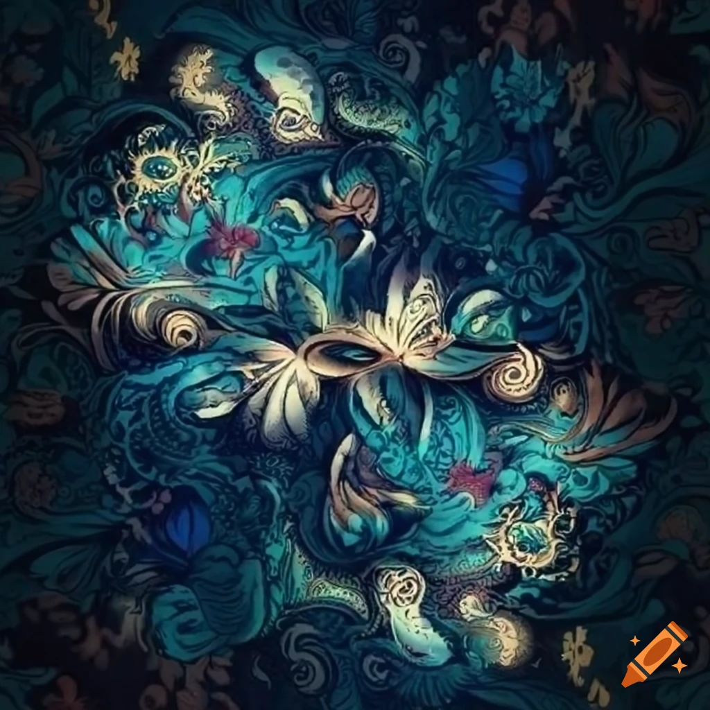 oriental floral pattern