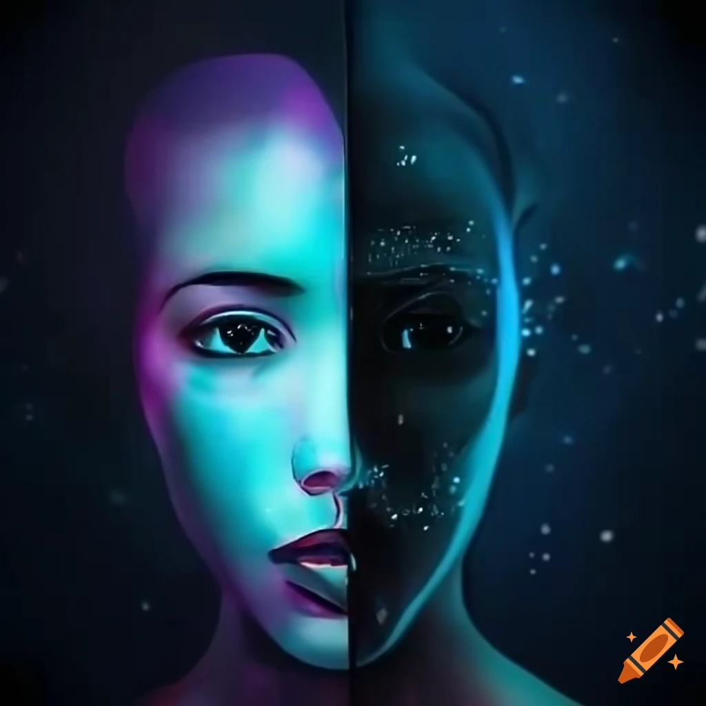illustration of bright AI and dark AI