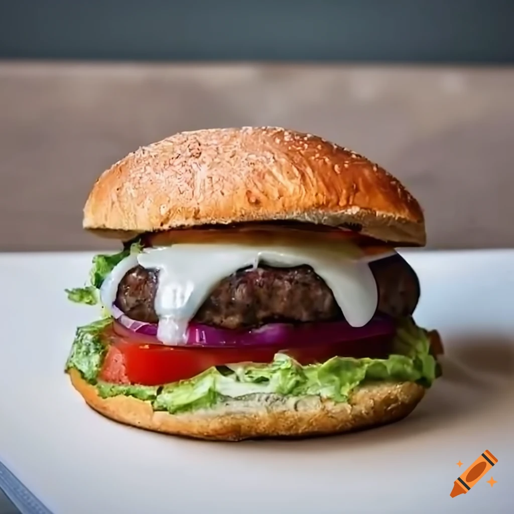 Mexican-inspired Smash Burger with cheese and pickled onions