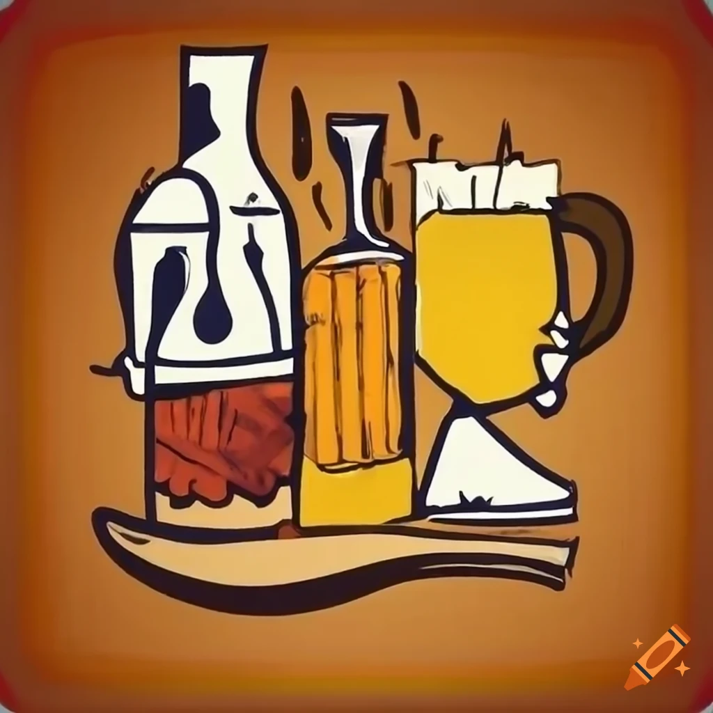 picasso-inspired beer and whiskey artwork