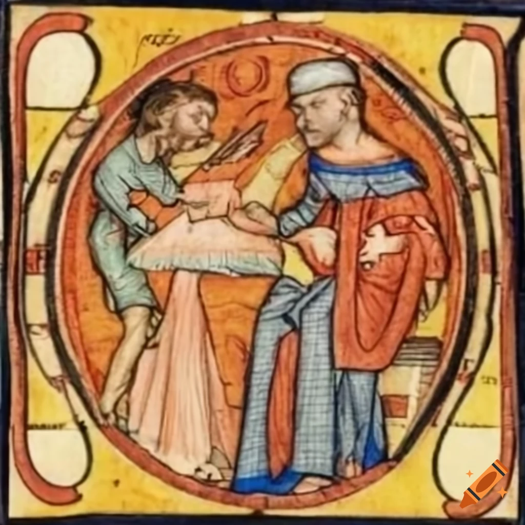 illustration of a medieval equities trader