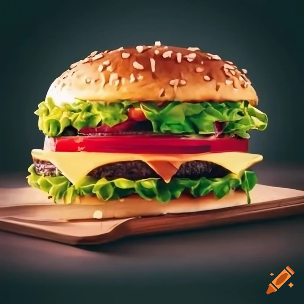 delicious hamburger on a plate