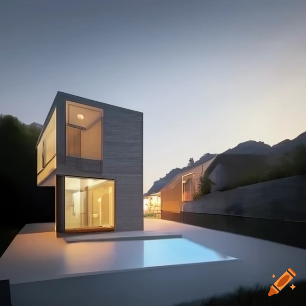 render of a hyperrealistic modern house