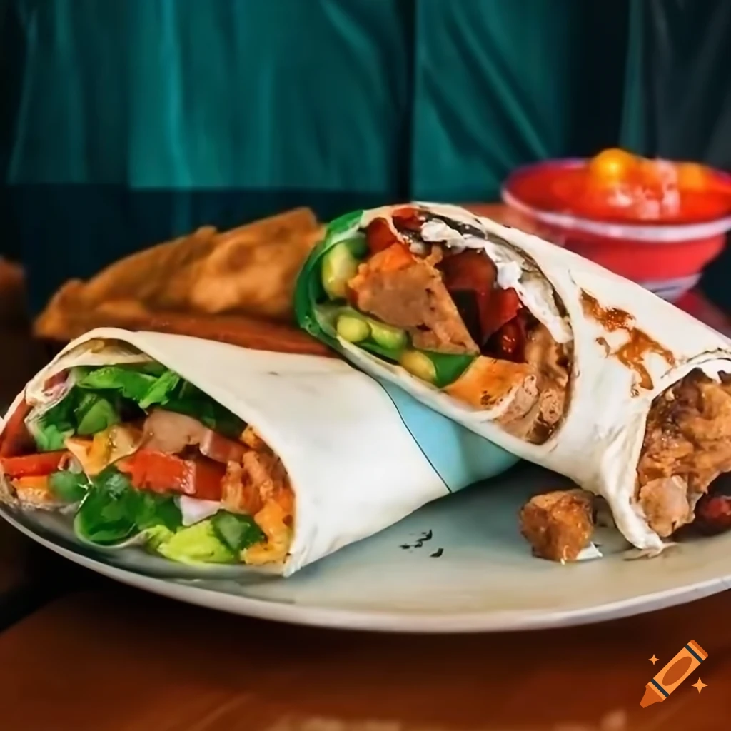 image of a delicious chicken burrito