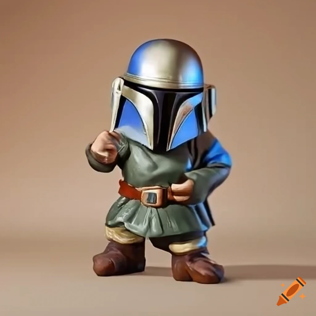 Mandalorian garden gnome figurine