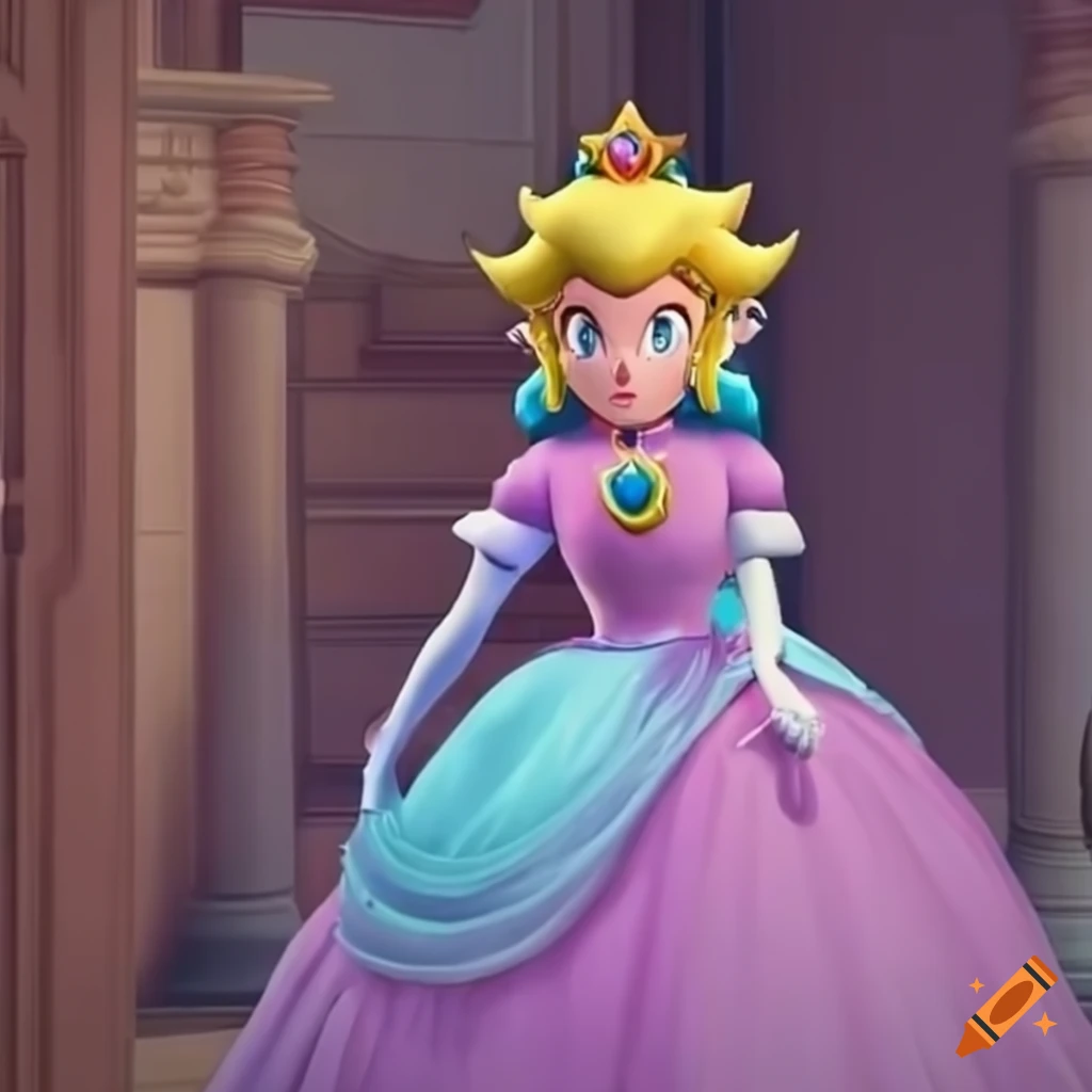 princess Peach in a beautiful ballgown