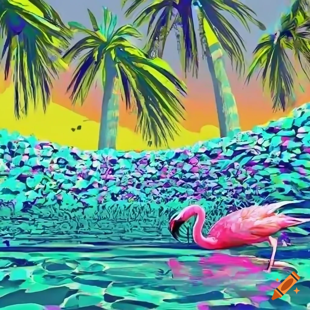 psychedelic pool party with rosé wine