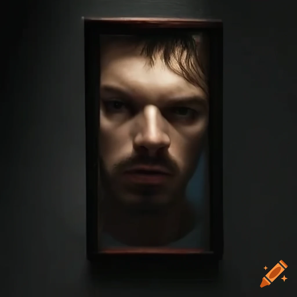 man looking at mirror