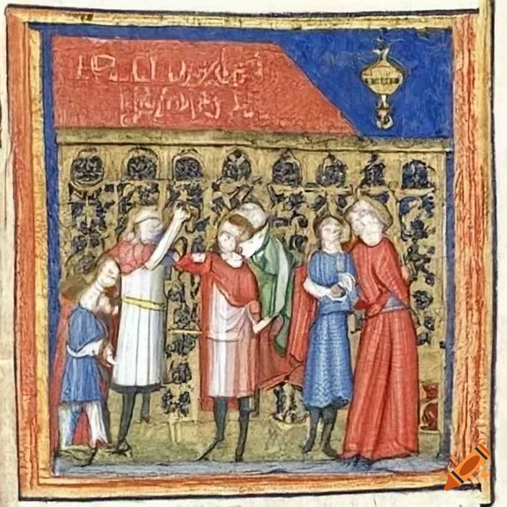 illustration of a medieval equities trader