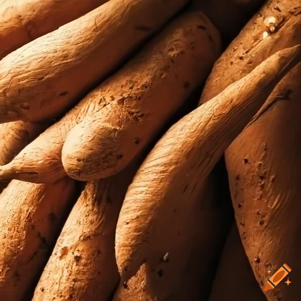close-up of cassava vegetable