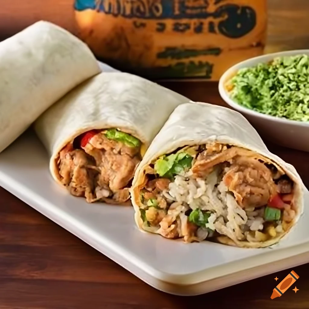 delicious Chicken Burrito Duo with seasoned rice, creamy beans, and crisp lettuce