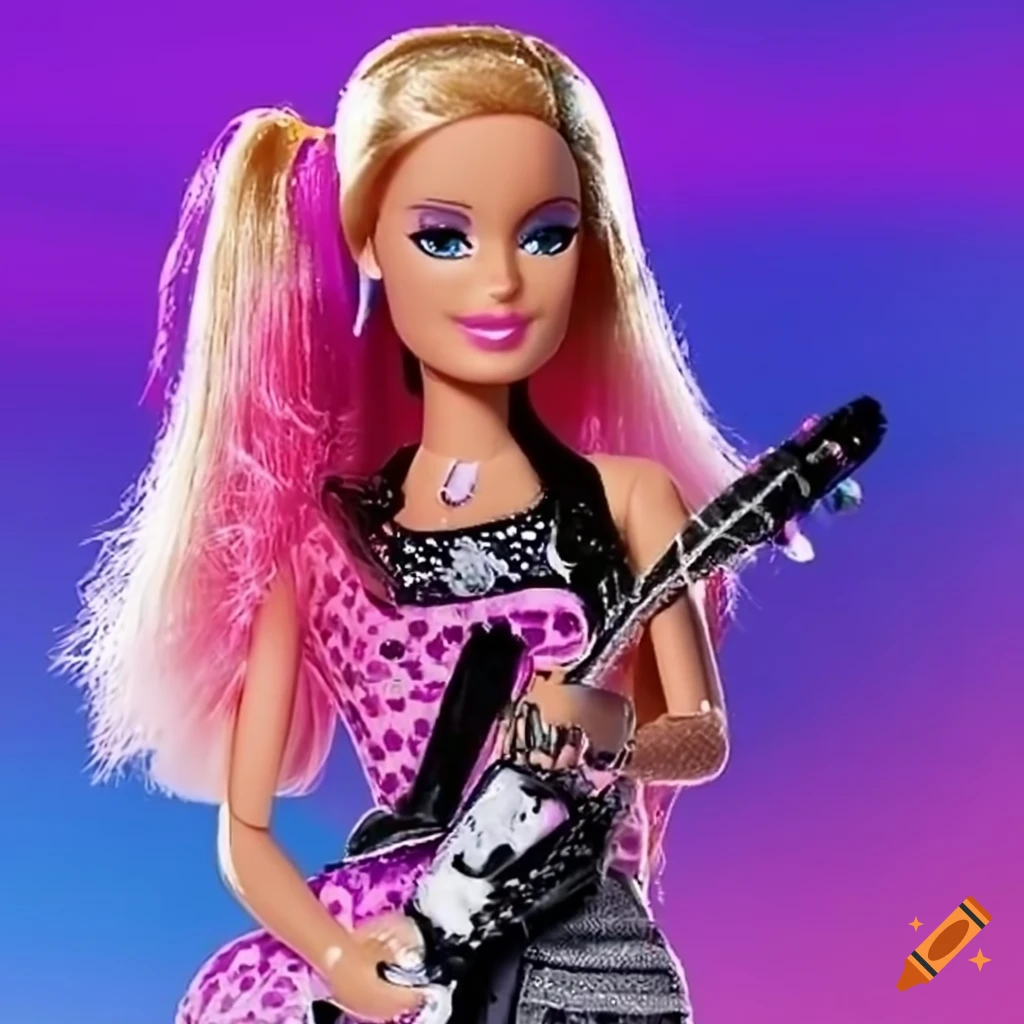 Barbie doll rocking out on Craiyon