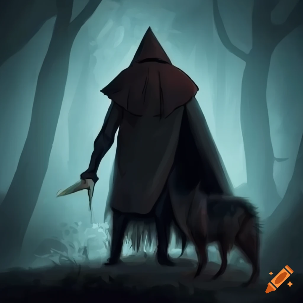 man wearing a wolf cloak and holding a dagger