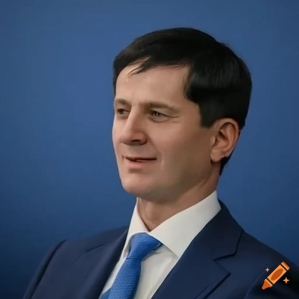 portrait of a male politician in electric blue tuxedo