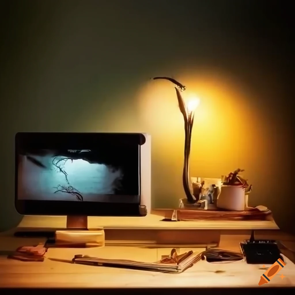 colorful and well-organized desk with natural light